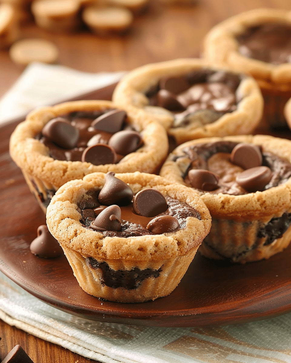 Fudge Filled Chocolate Chip Cookie Cups