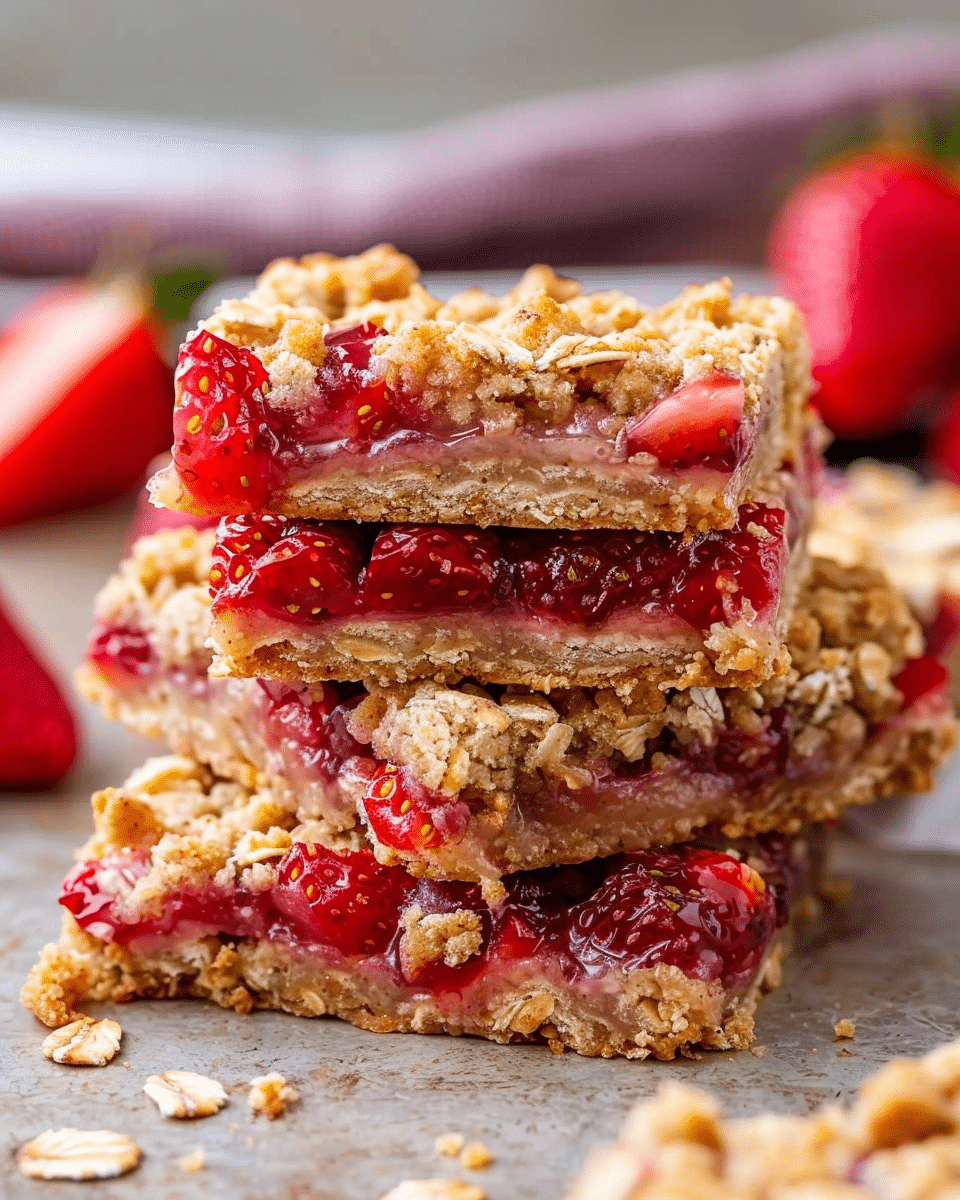 Strawberry Oatmeal Crumble Bars