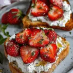 Roasted Strawberry Whipped Ricotta Toast