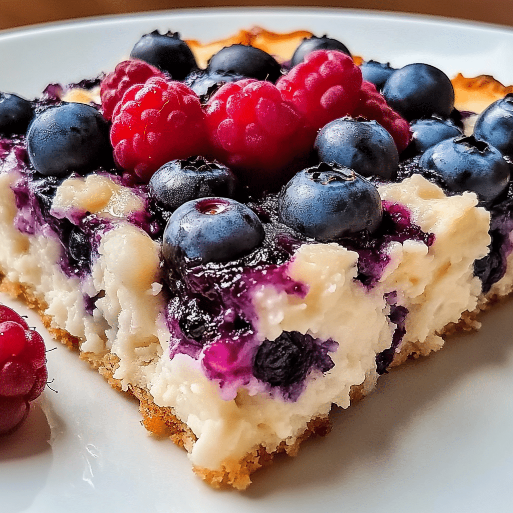 Blueberry Cottage Cheese Breakfast Bake