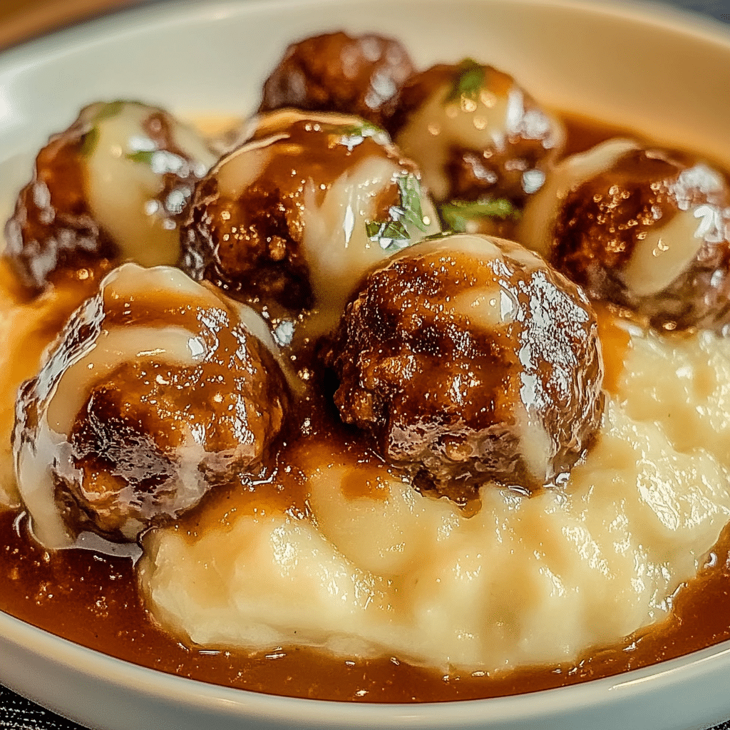 Crock Pot French Onion Meatballs