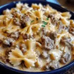 Creamy Beef and Bowtie Pasta