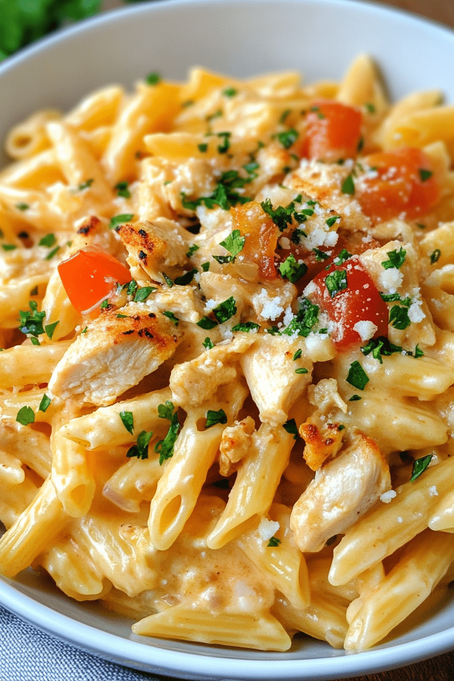 One Pot Taco Chicken Alfredo Pasta