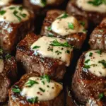 Garlic Butter Steak Bites with Parmesan Cream Sauce