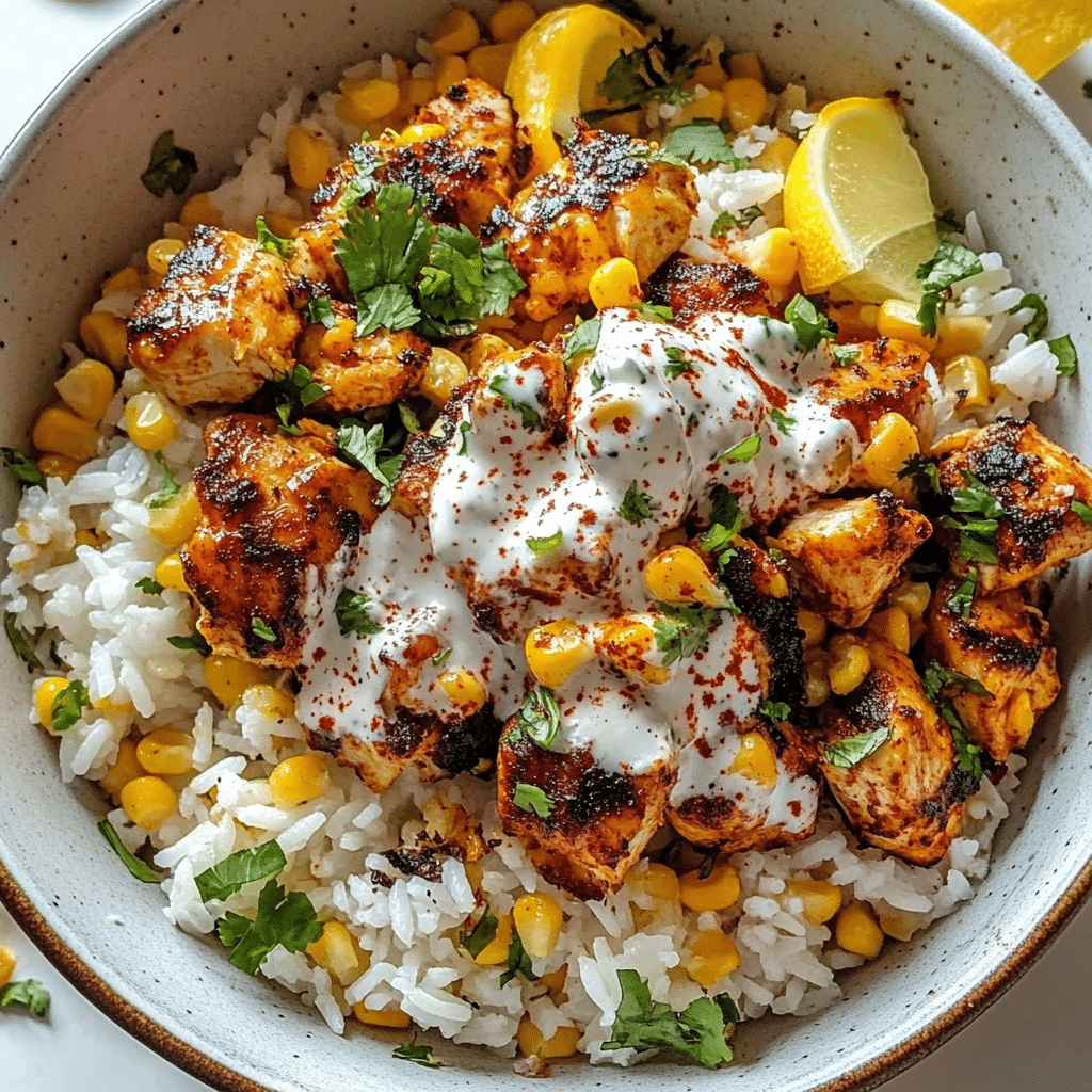 Street Corn Chicken Rice Bowl