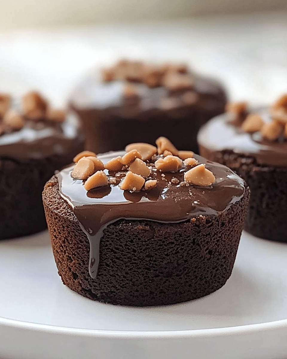 Mini Flourless Peanut Butter Chocolate Cakes