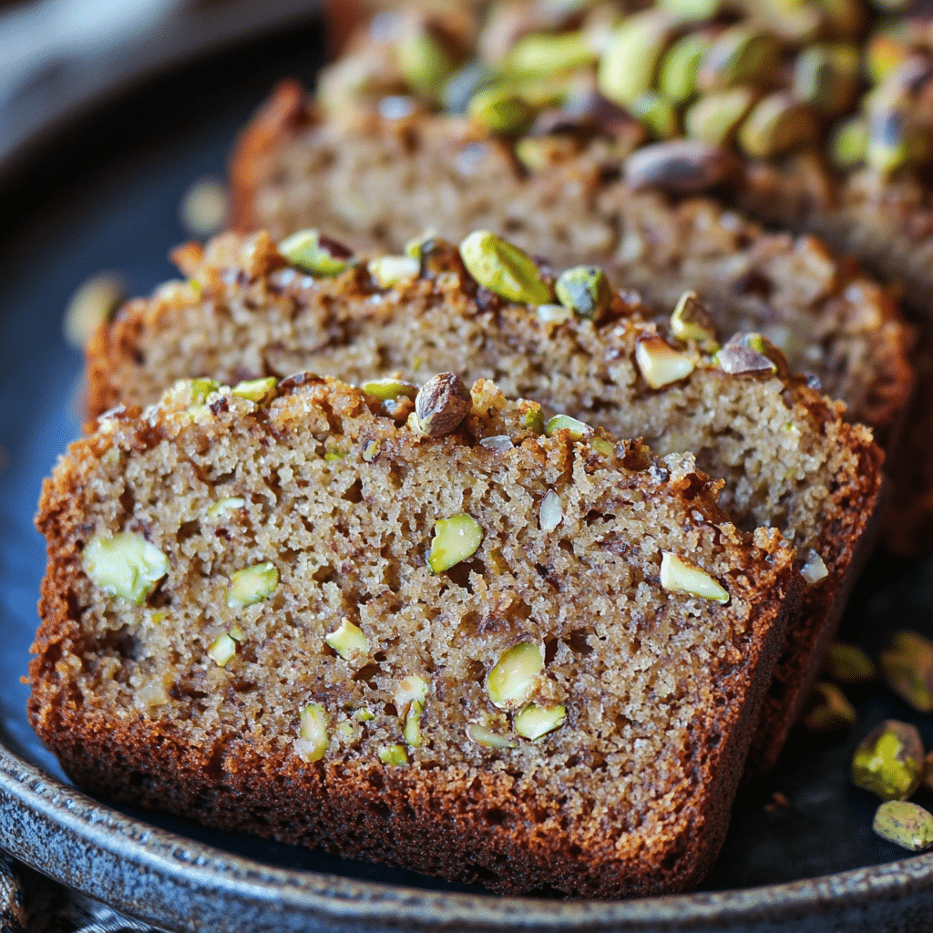 Tahini Pistachio Banana Bread