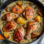 Herb Roasted Chicken in Creamy Garlic Herb Sauce