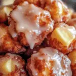 Soft Cinnamon Apple Fritters with Vanilla Glaze