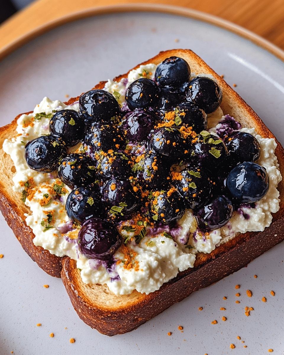 Air Fryer Blueberry Cottage Cheese Toast