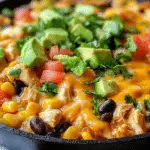 Cheesy Chicken Burrito Skillet