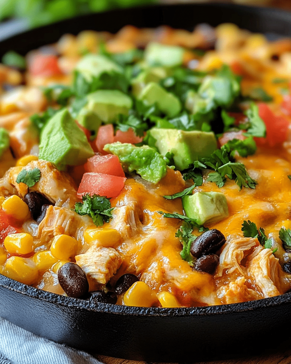 Cheesy Chicken Burrito Skillet