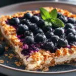 Cottage Cheese and Oat Casserole with Blueberries