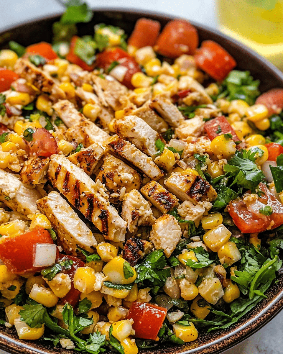 Grilled Mexican Corn Chicken Salad