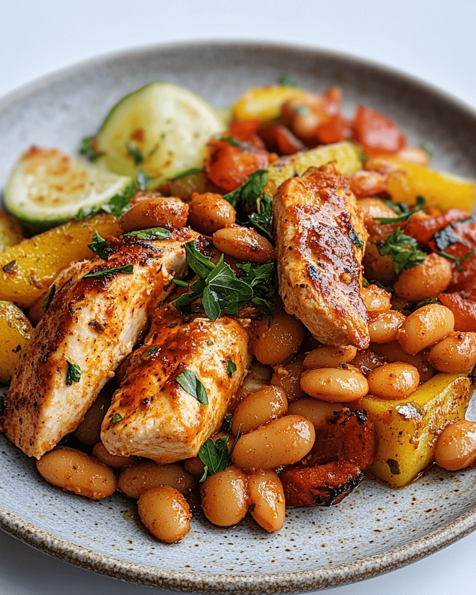 Healthy Spanish Chicken and Beans