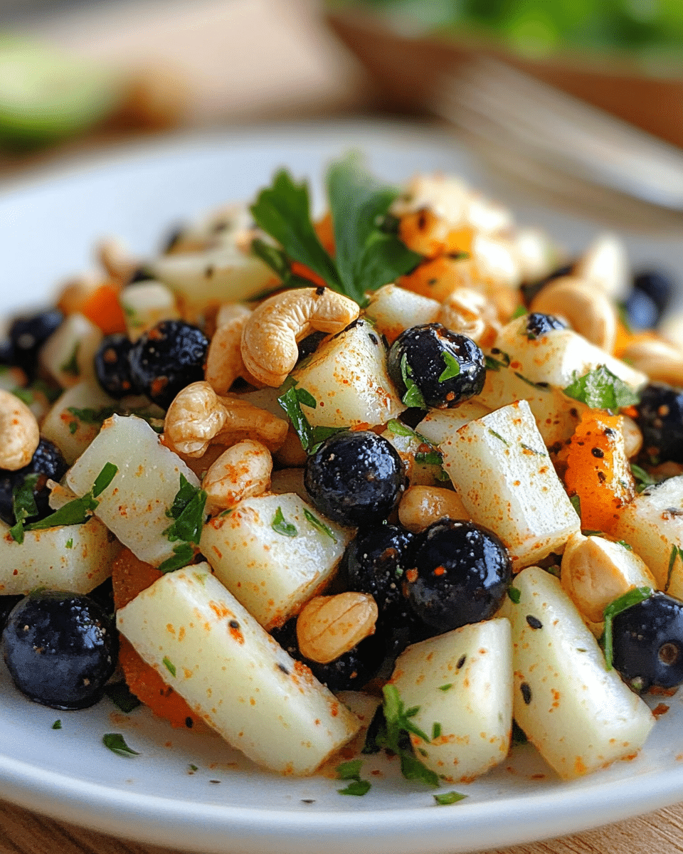 Spicy Blueberry Jicama Salad with Cashews