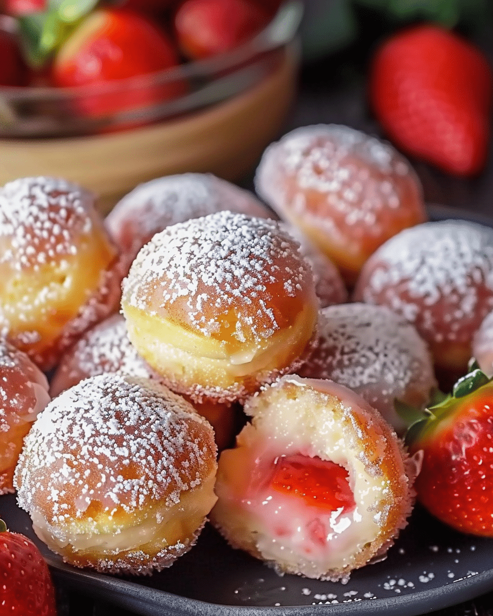 Strawberry Cheesecake Stuffed Donuts