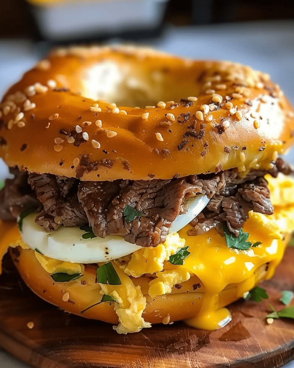 Copycat McDonald's Steak, Egg, and Cheese Bagel