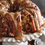 Apple Pecan Cake With Caramel Glaze