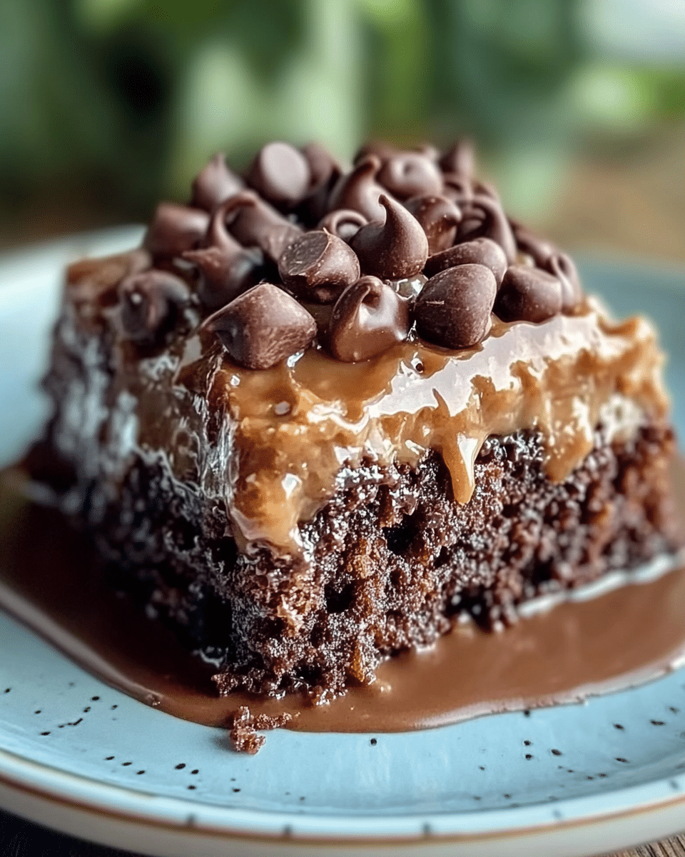 German Chocolate Poke Cake