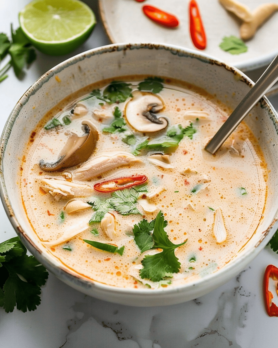 Slow Cooker Tom Kha Soup (Thai Coconut Chicken Soup)