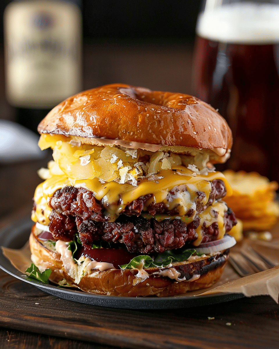 Corned Beef Burgers with Irish Cheddar Cheese