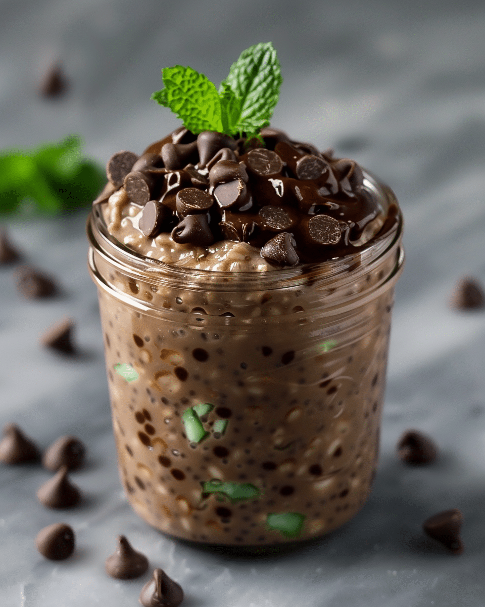 Mint Chocolate Chip Overnight Oats