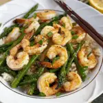 Shrimp and Asparagus Stir Fry with Lemon Sauce