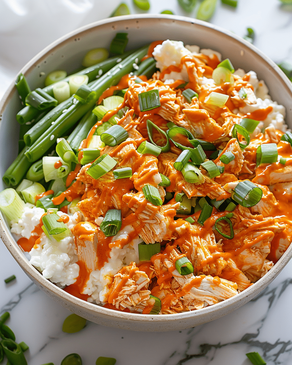 Buffalo Chicken Cottage Cheese Bowl