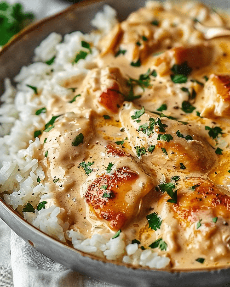 Creamy Smothered Chicken and Rice