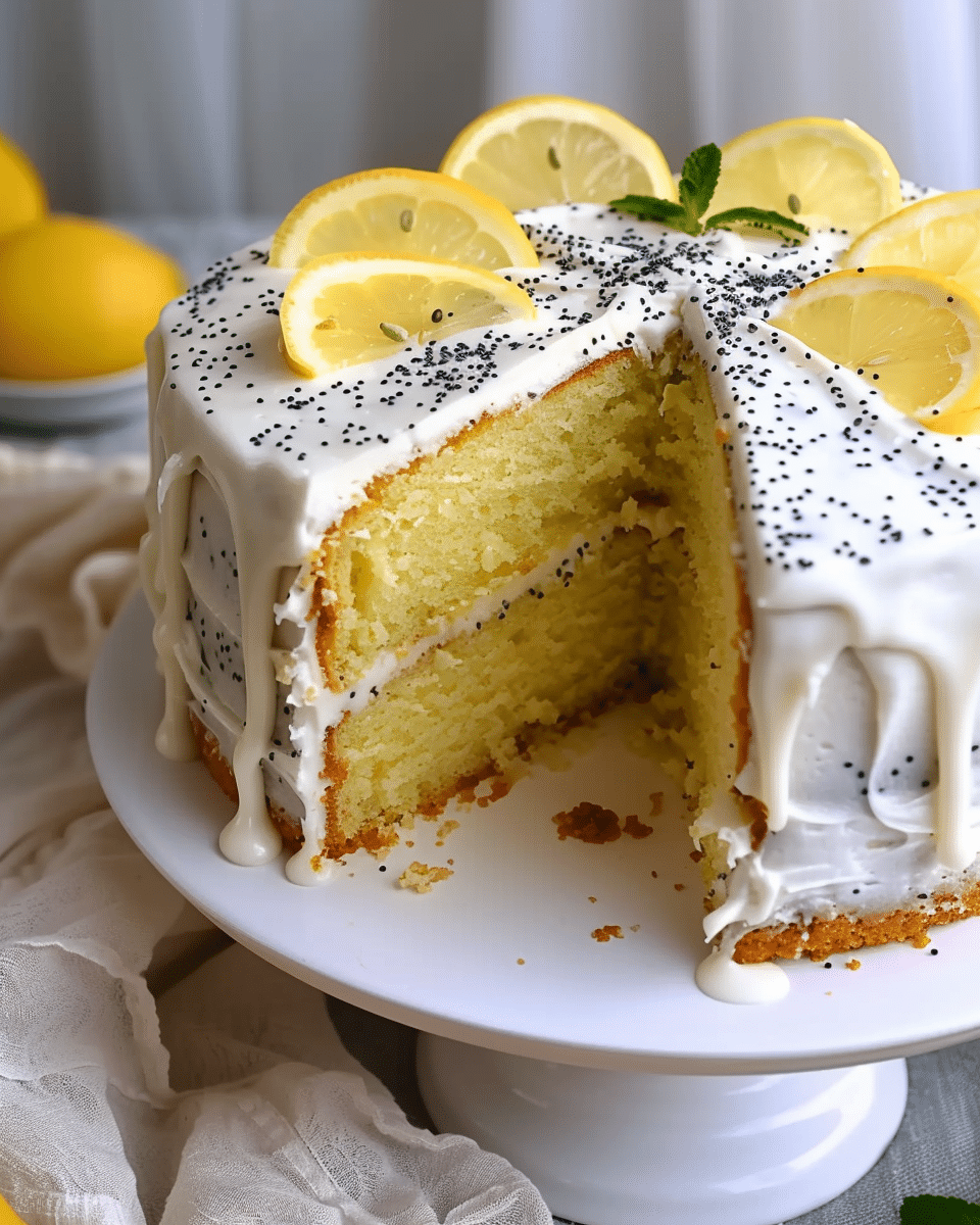 Limoncello Poppy Seed Chiffon Cake