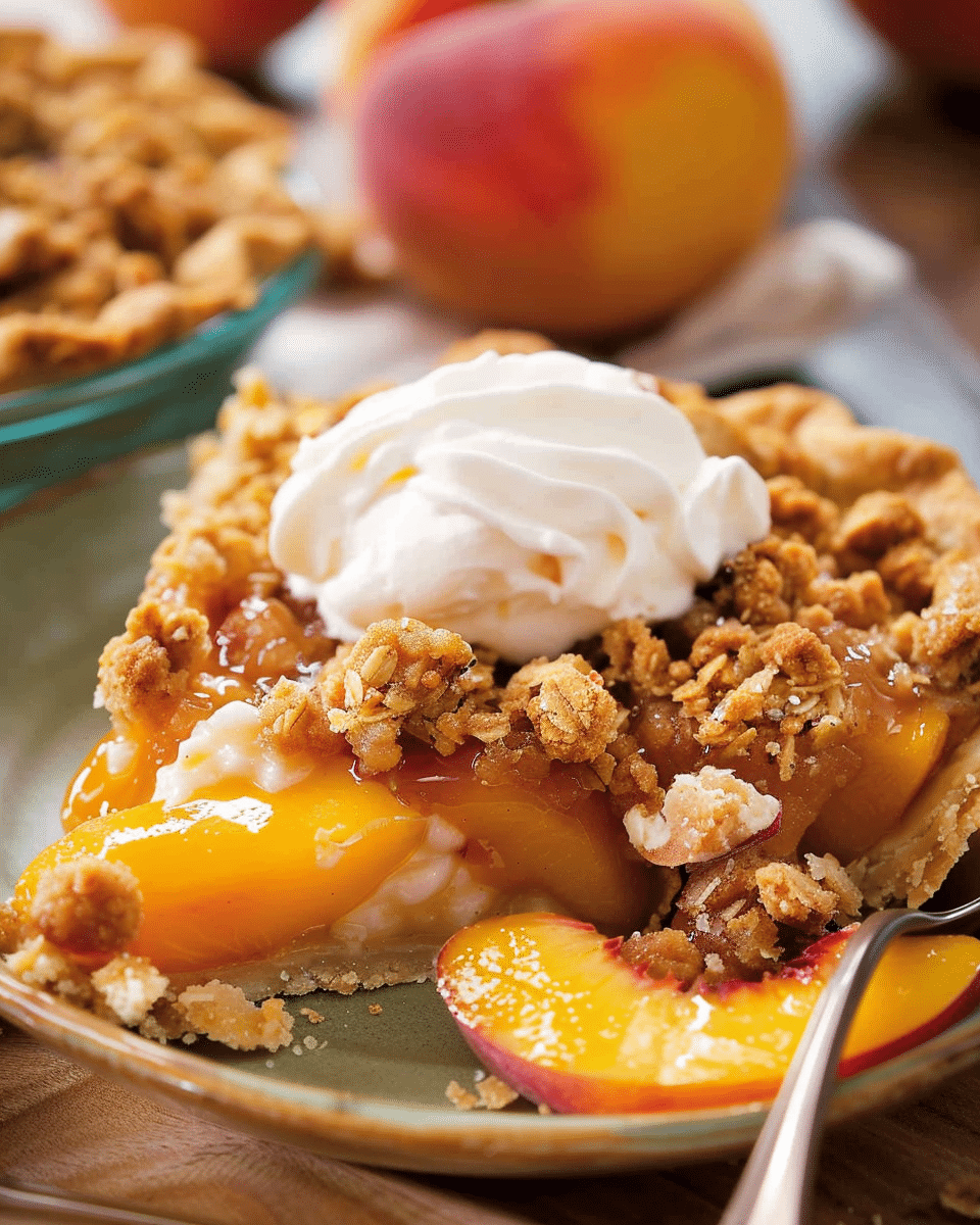 Brown Sugar Peach Crumble Pie