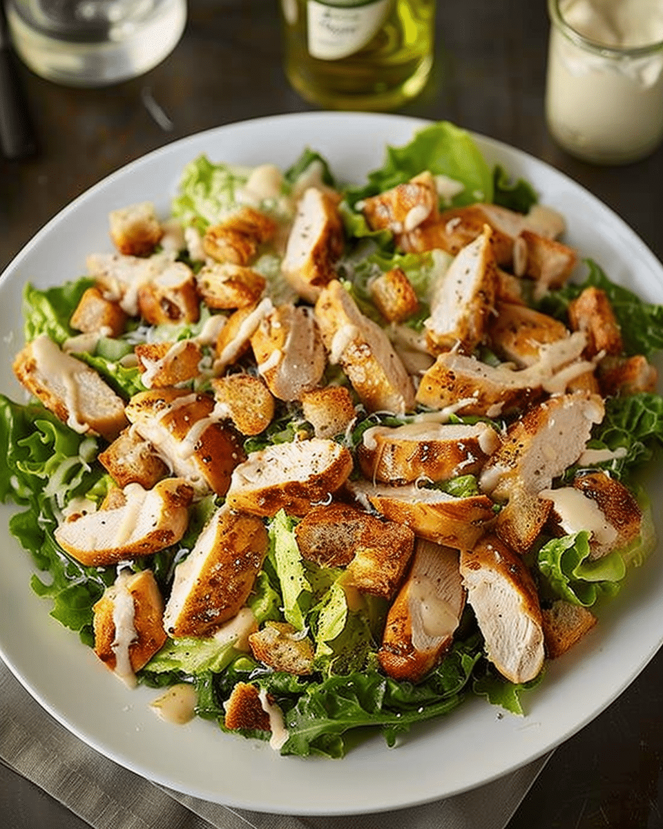 Best Chicken Caesar Salad with Homemade Croutons