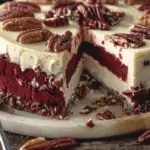 Butter Pecan Red Velvet Cheesecake