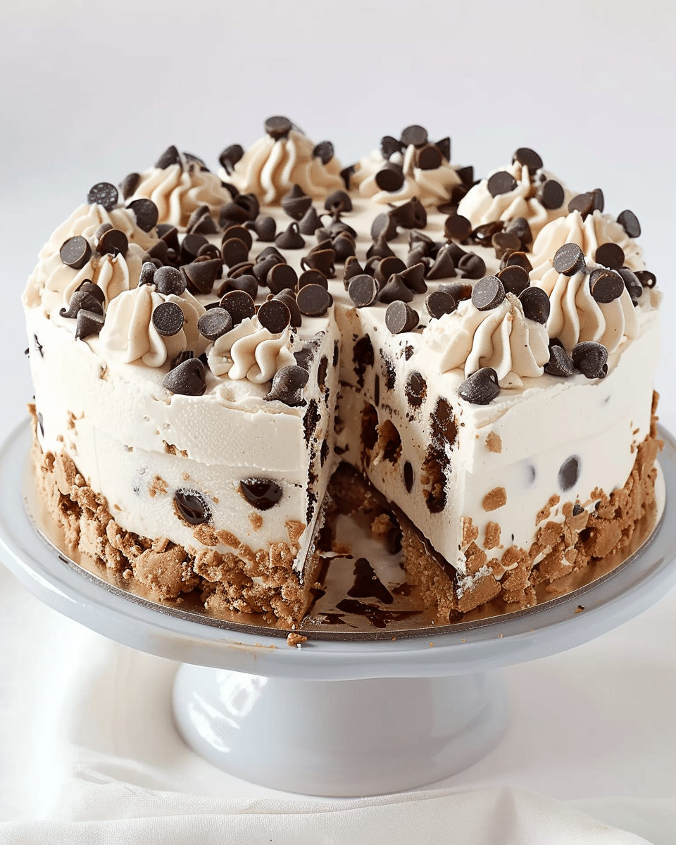 Chocolate Chip Cookie Ice Cream Cake Recipe is delightful!