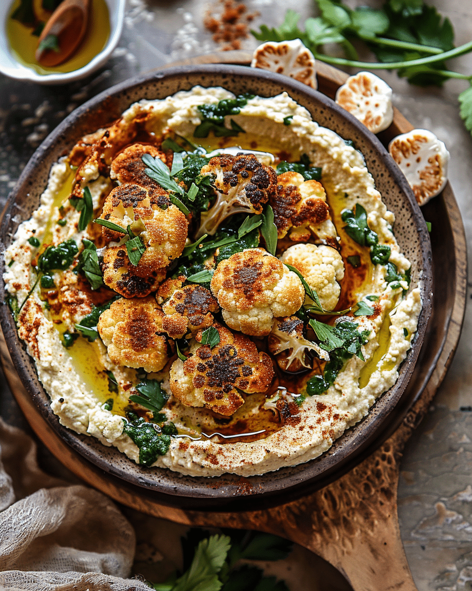 Crispy Roasted Cauliflower Hummus