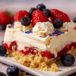 4th of July Layered Pudding Dessert with Golden Oreos