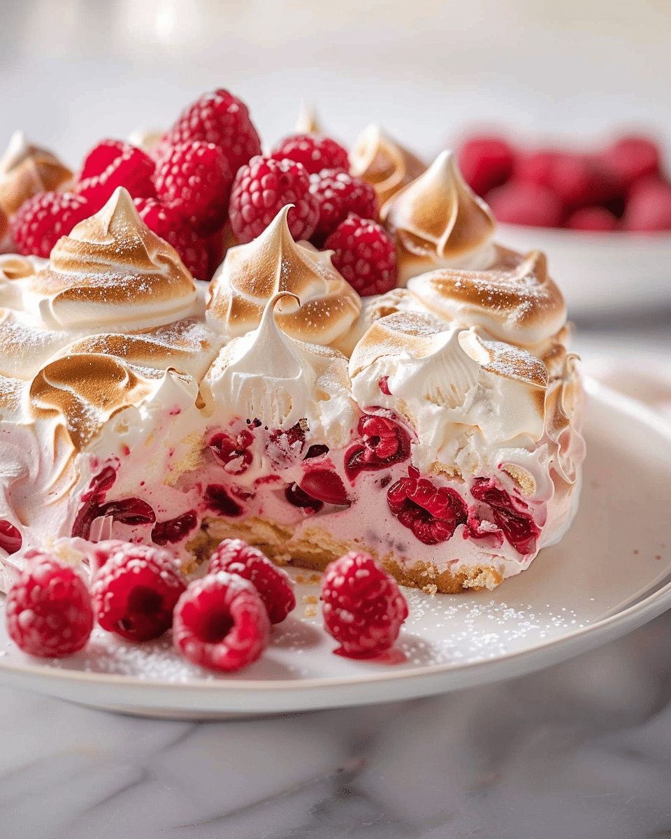 Meringue Roulade with Raspberries Recipe