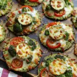 Mini Veggie Pizzas with Broccoli Crust
