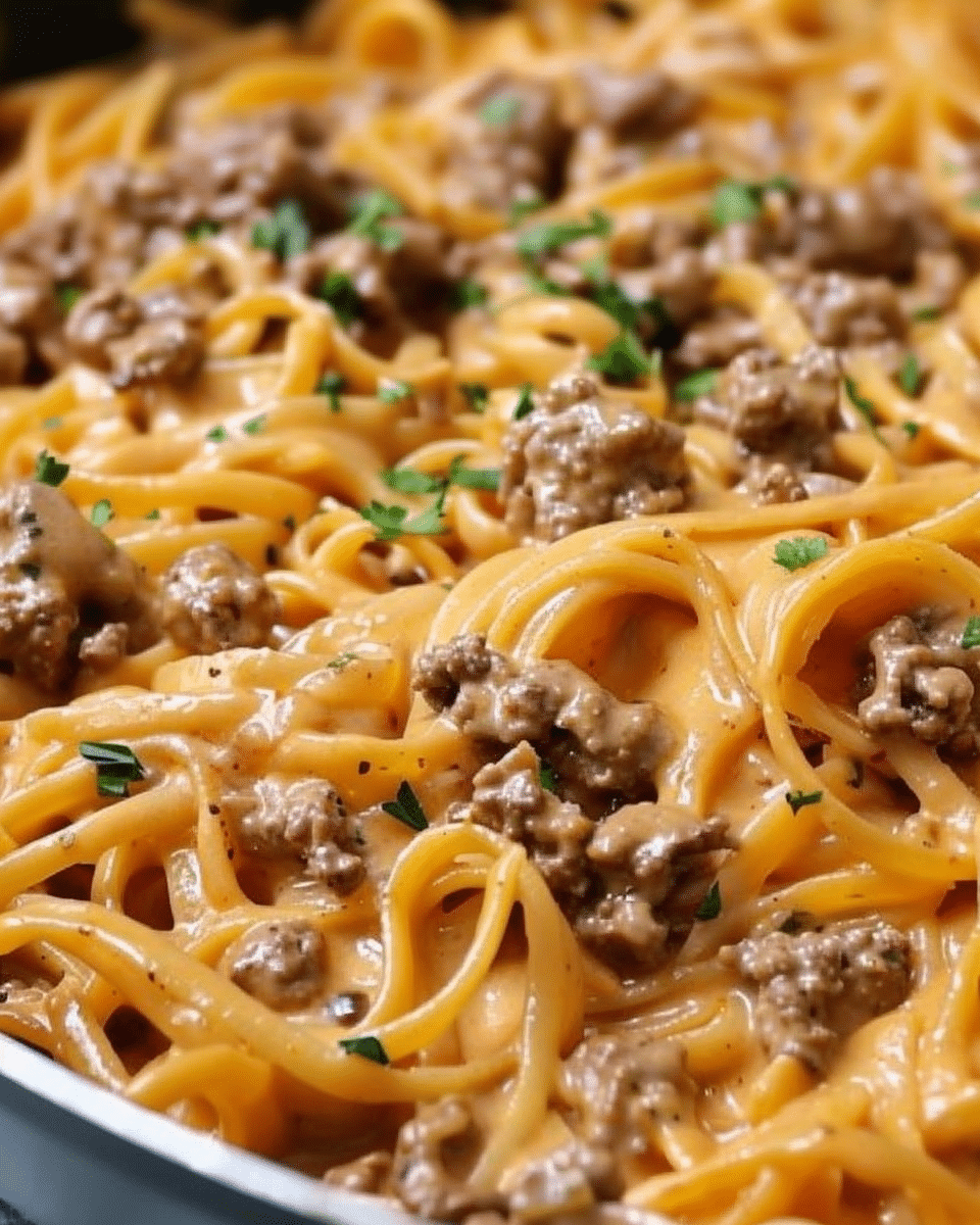 One-Pot Creamy Beef & Garlic Butter Pasta