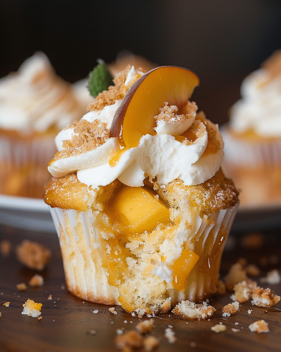 Peach Cobbler Cupcakes