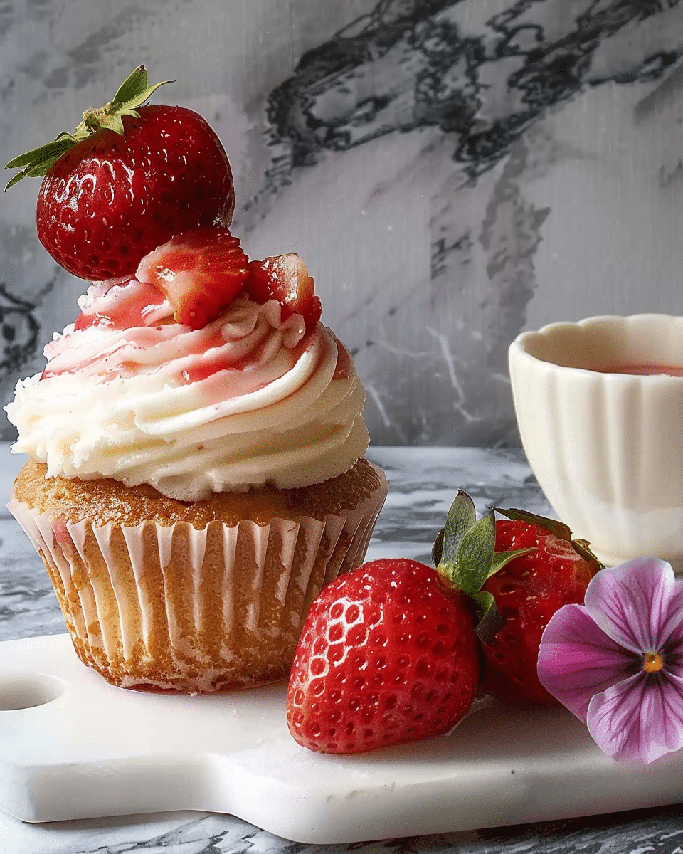 Real Strawberry Cupcakes