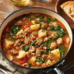 Sausage, Potato and Spinach Soup