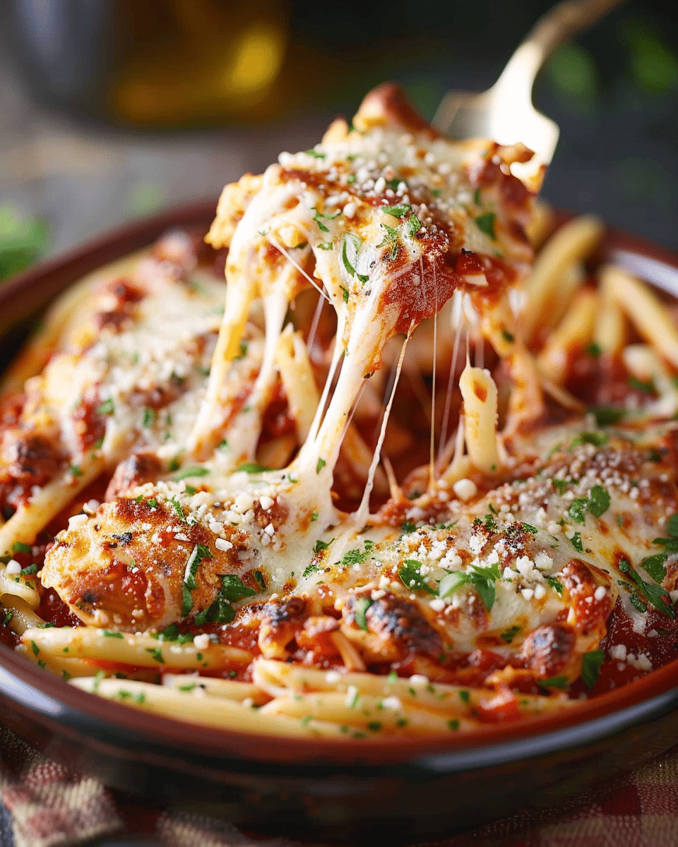 Slow Cooker Chicken Parmesan Pasta