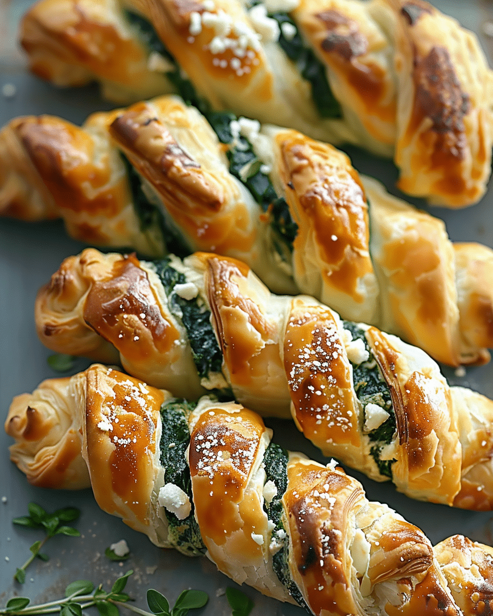 Spinach and Feta Puff Pastry Twists