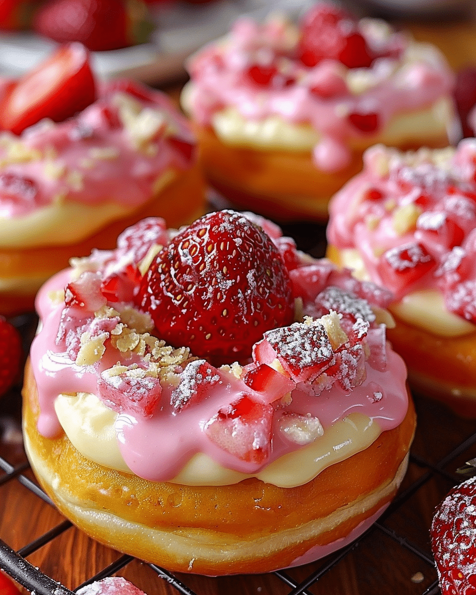 Strawberry Cheesecake Stuffed Donuts