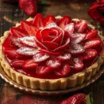 Strawberry Rose Tart with Custard Cream