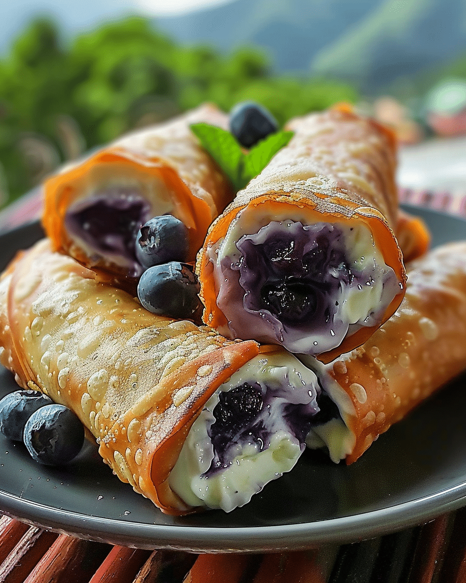 Blueberry Cream Cheese Egg Rolls: A Sweet and Crispy Dessert Twist