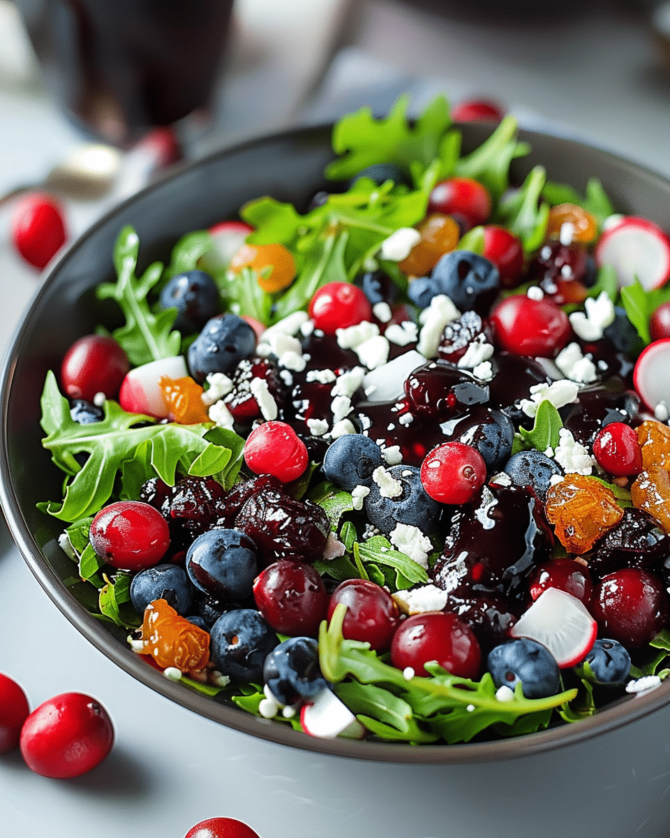 Cranberry Blueberry Salad with Blueberry Balsamic Dressing: A Refreshing, Flavorful Experience