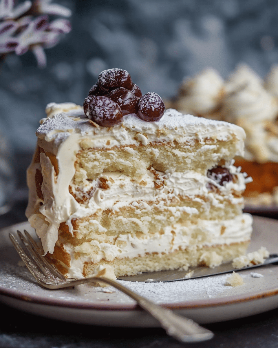 Kiev Cake – Hazelnut Meringue, Cherry, Russian Buttercream